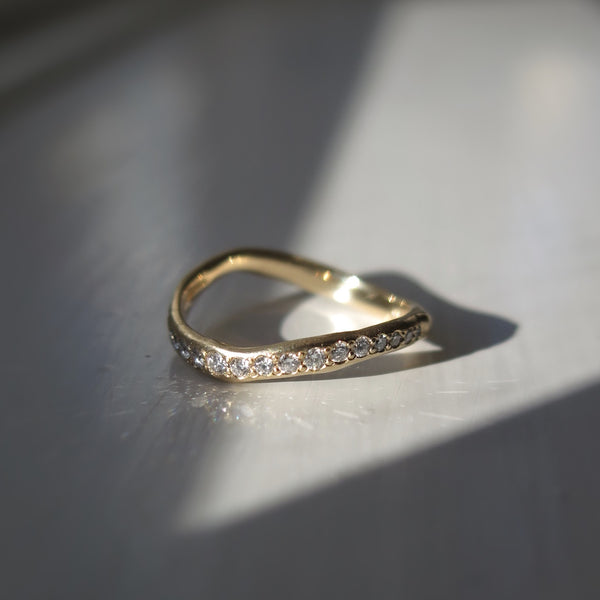 Soft Touch Half Eternity Diamond Wave Ring by Pernille Holm Jewellery
