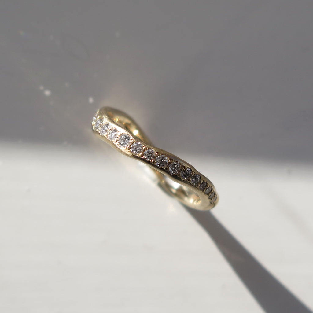 Soft Touch Half Eternity Diamond Wave Ring by Pernille Holm Jewellery