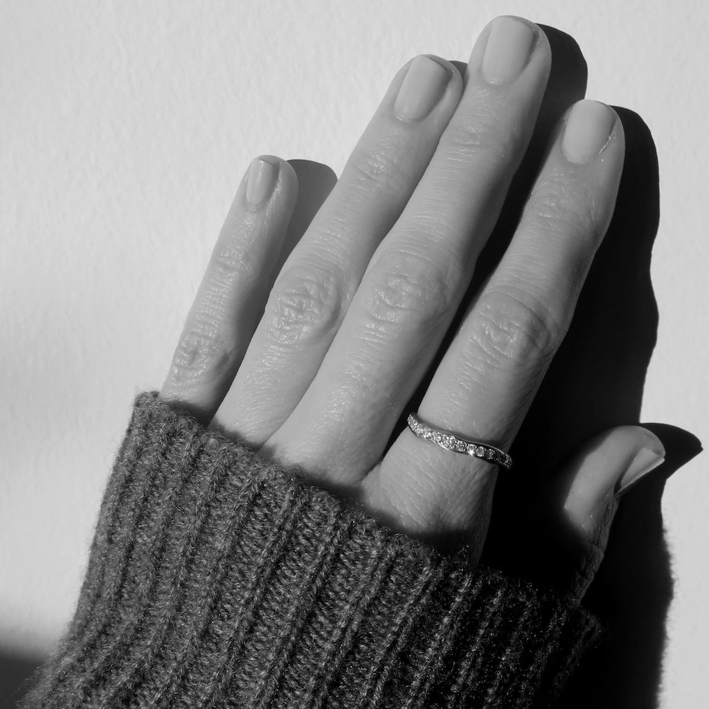 Soft Touch Half Eternity Diamond Wave Ring by Pernille Holm Jewellery